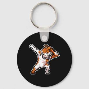 Puppy Dab Dance Dog Dabbing English Bulldog Keychain