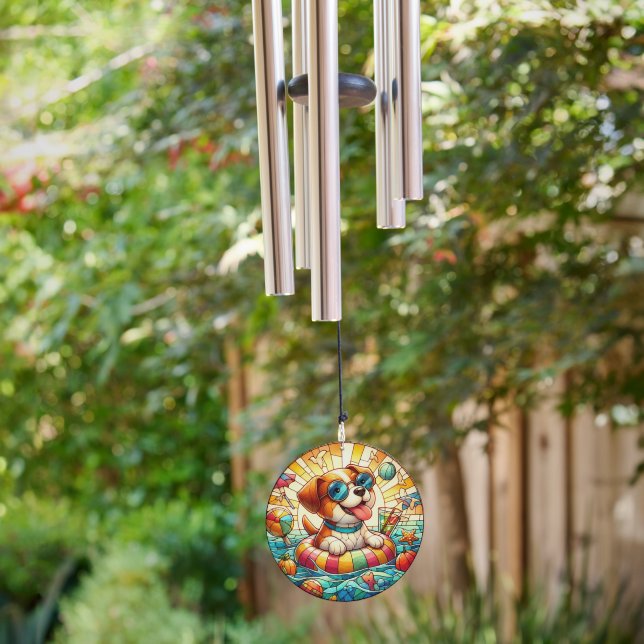Puppy Day At The Beach Wind Chime (Backyard)