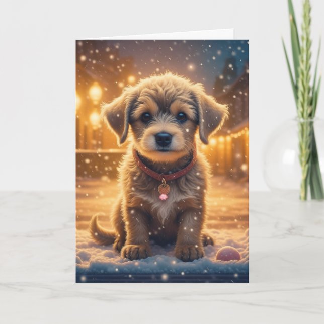  Puppy Dog and Christmas Quote Card (Front)