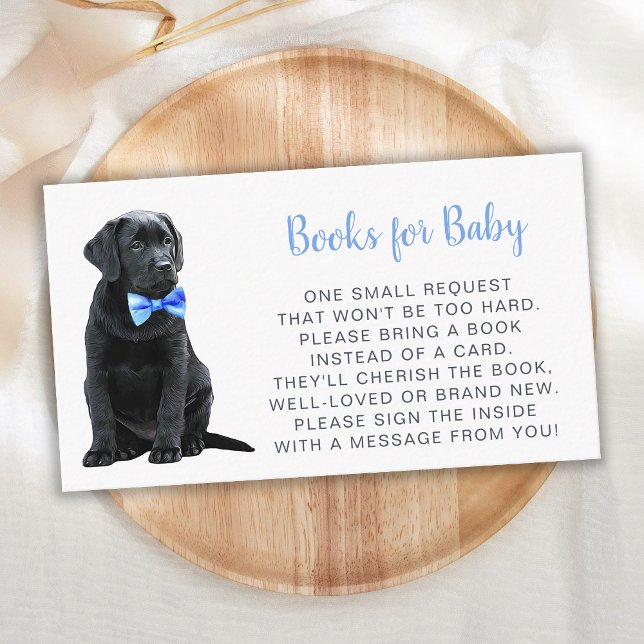 Puppy Dog Baby Shower Blue Boy Book Request Enclosure Card (Creator Uploaded)