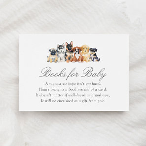 Puppy Dog Baby Shower Books for Baby Enclosure Card