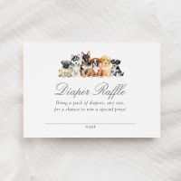 Puppy Dog Baby Shower Diaper Raffle Ticket