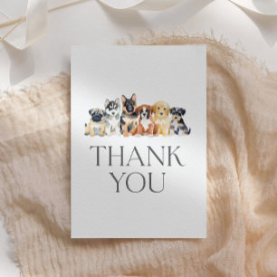 Puppy Dog Baby Shower Letterpress Thank You Card