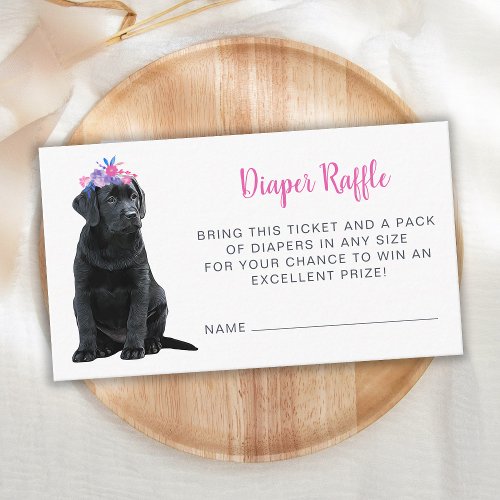 Puppy Dog Baby Shower Pink Girl Diaper Raffle Enclosure Card