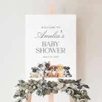 Puppy Dog Baby Shower Welcome Sign