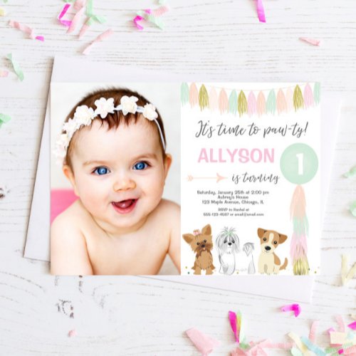 Puppy Dog birthday, Animal lovers Cute girl photo