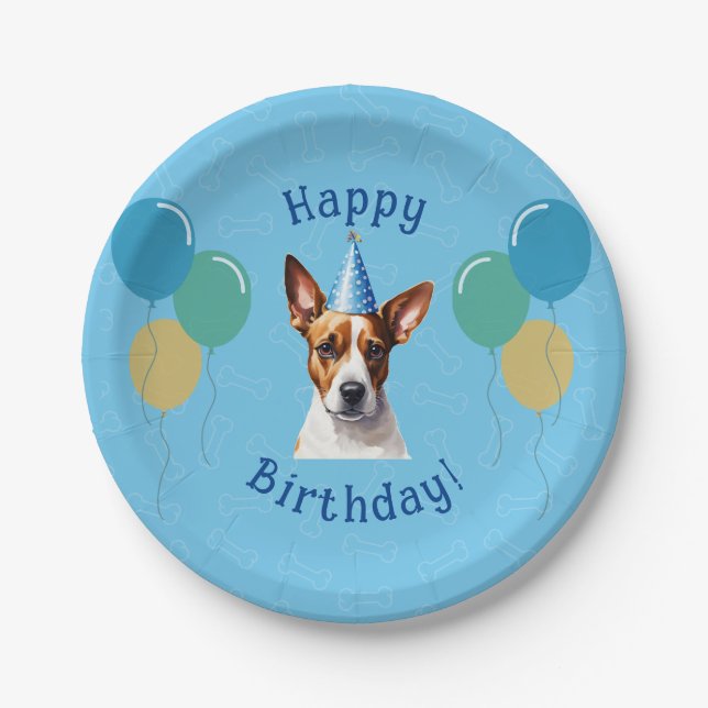 Puppy Dog Birthday Paper Plates (Front)