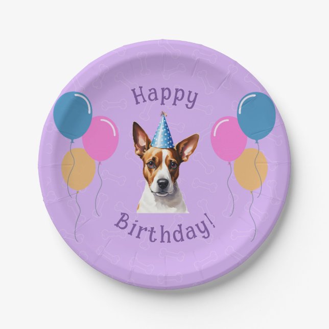 Puppy Dog Birthday Paper Plates (Front)