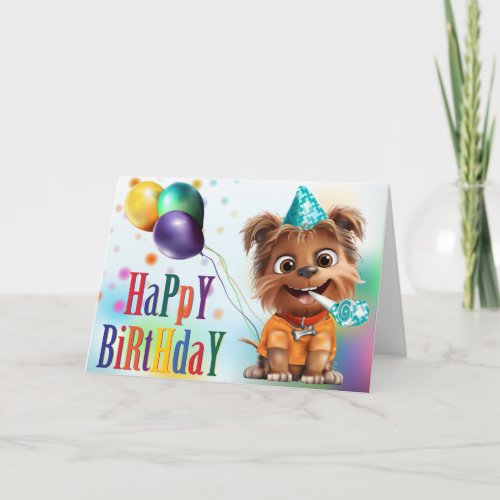 Puppy Dog Birthday Party Card