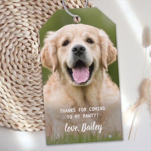 Puppy Dog Birthday Party Custom Pet Photo Gift Tags