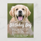 Puppy Dog Birthday Party Cute Pet Photo Invitation Postcard (Front)