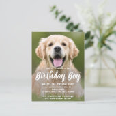 Puppy Dog Birthday Party Cute Pet Photo Invitation Postcard (Standing Front)