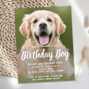 Puppy Dog Birthday Party Cute Pet Photo Invitation Postcard
