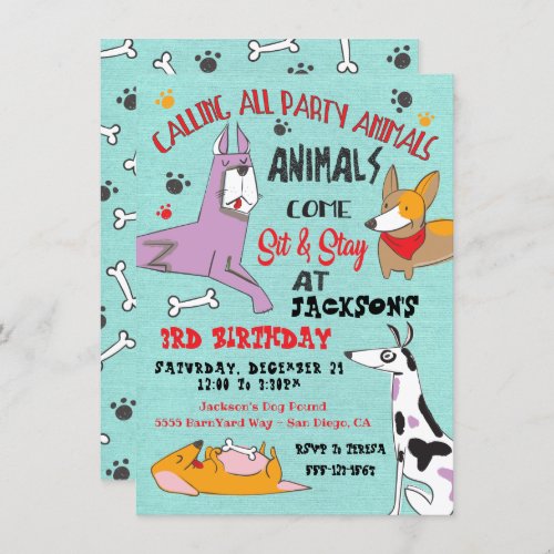 Puppy Dog Birthday party invitation