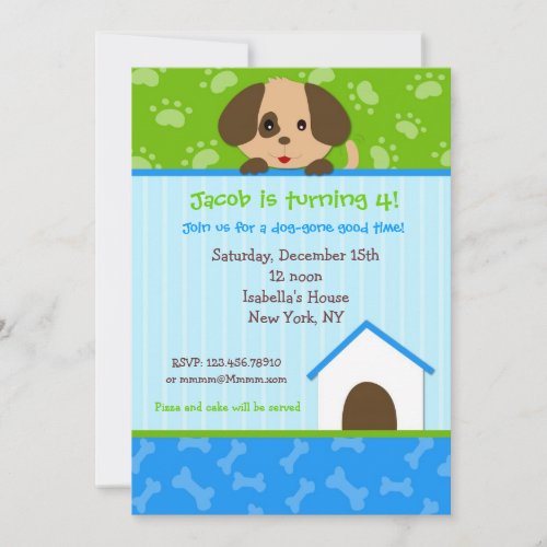 Puppy Dog Birthday Party Invitations