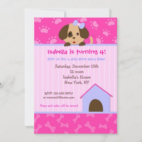Puppy Dog Birthday Party Invitations