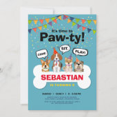 puppy dog birthday party invitations (Front)