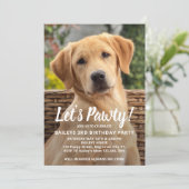 Puppy Dog Birthday Party Personalized Pet Photo Invitation (Standing Front)