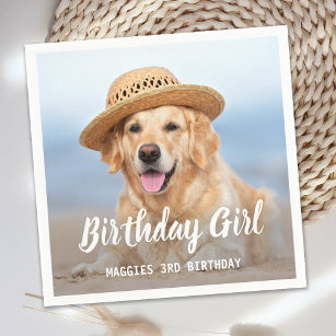 Puppy Dog Birthday Party Personalized Pet Photo Na Napkins