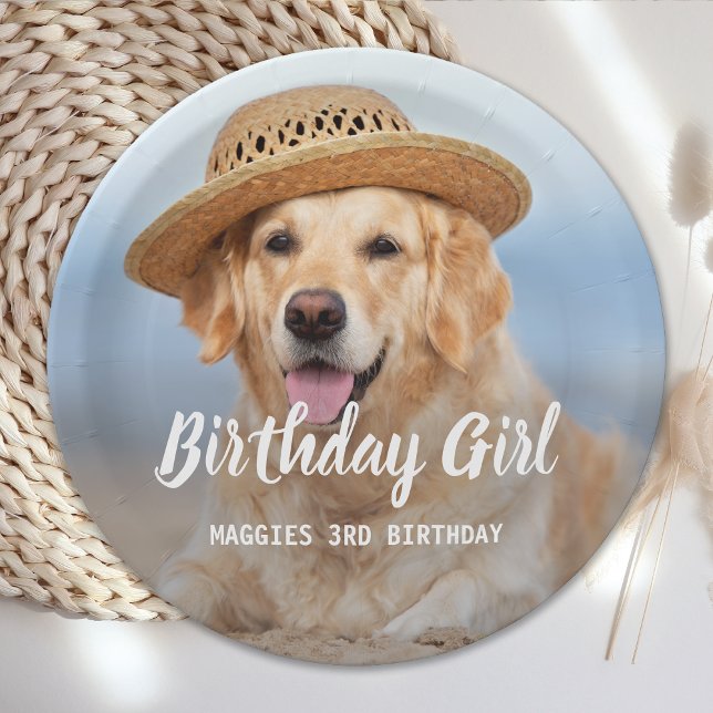 Puppy Dog Birthday Party Personalized Pet Photo Paper Plates (Creator Uploaded)