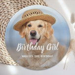 Puppy Dog Birthday Party Personalized Pet Photo Paper Plates<br><div class="desc">Birthday Girl! Add the finishing touch to your puppy or dog birthday party with this simple pet photo birthday boy design dog birthday party paper plates. Add your pup's favorite photo and personalize with name, birthday number. Change to Birthday Boy of a boy pup. Visit our collection for matching pet...</div>