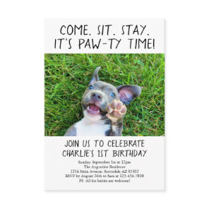 Puppy Dog Birthday Party Photo Invitation