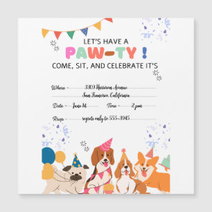 Puppy Dog Birthday Party Puppy Paw-ty Invitations