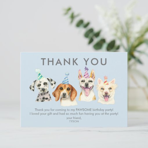 Puppy Dog Birthday Party Thank You | Zazzle