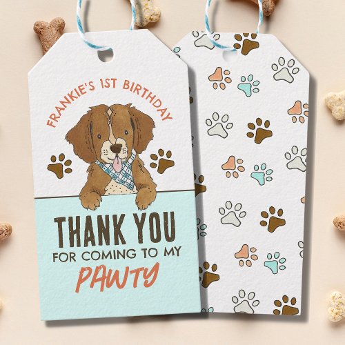 Puppy Dog Birthday Party Thank You Gift Tags
