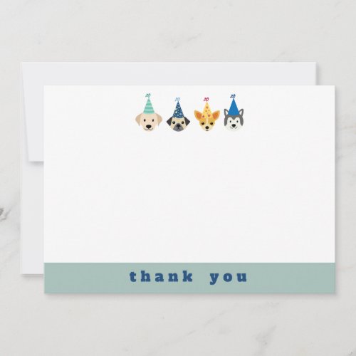 Puppy Dog Birthday Party Thank You Note Card