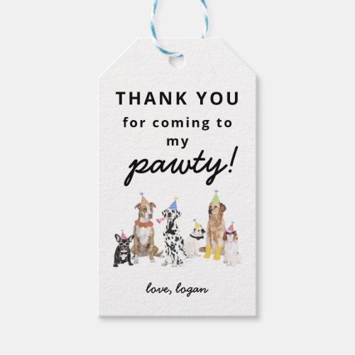 Puppy Dog Birthday Pawty Favor Tags