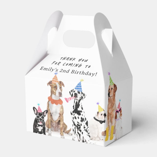 Puppy Dog Birthday Thank You  Favor Boxes (Front Side)
