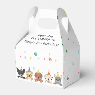 Puppy Dog Birthday Thank You Favor Boxes
