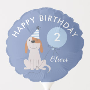 Puppy Dog Blue Balloon Happy Birthday Balloon