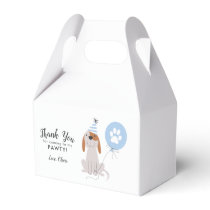 Puppy Dog Blue Thank You Birthday Party Favor Boxes