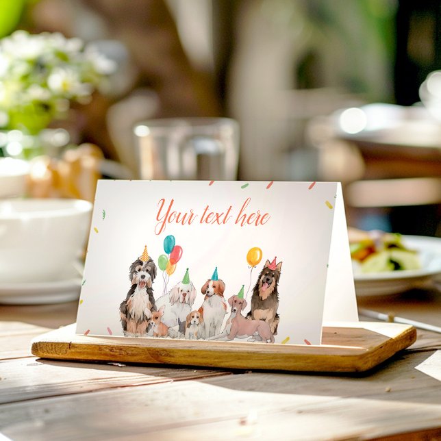 Puppy Dog Boy Birthday Food Place Card Whale (Creator Uploaded)
