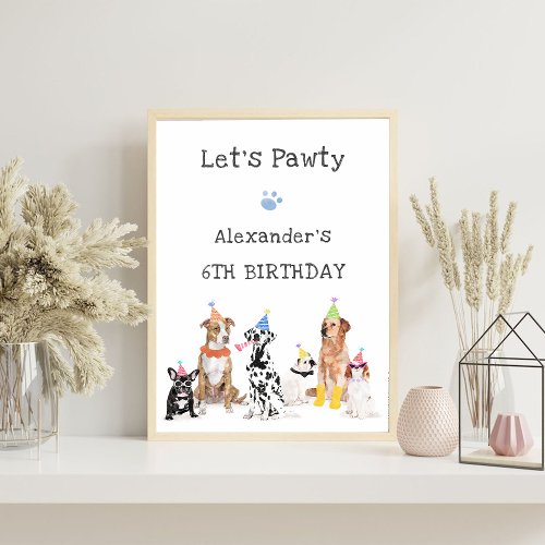 Puppy Dog Boy Birthday Welcome Sign