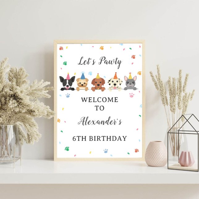 Puppy Dog Boy Birthday Welcome Sign (Creator Uploaded)