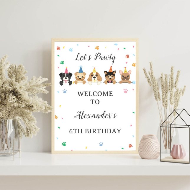 Puppy Dog Boy Birthday Welcome Sign (Creator Uploaded)