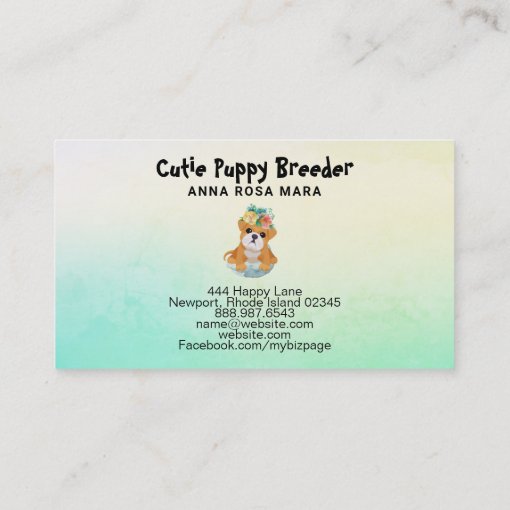 Puppy Dog Breeder Walker Day Care Business Card | Zazzle