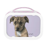 Puppy Dog Brown Pit Bull Drawing Personalized Lunch Box