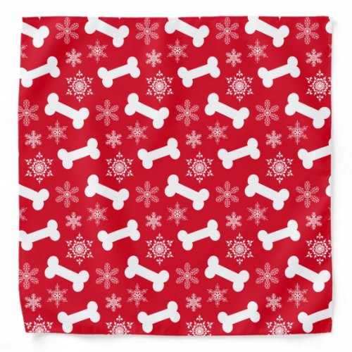 Puppy Dog Christmas Bones and Snowflakes Bandana