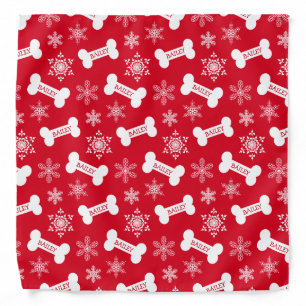 Puppy Dog Christmas Dog Bones with Dogs Name Bandana