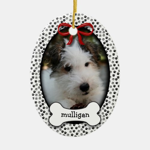 Puppy Dog Christmas or Commemorative Keepsake Ceramic Ornament