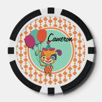 Puppy Dog Circus Clown Poker Chips by doozydoodles at Zazzle