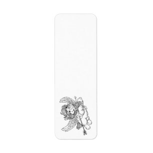 Puppy Dog Cupid Angel Label