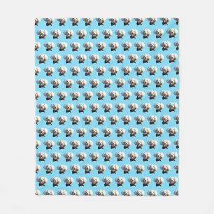Puppy Dog Custom Photo Pattern Fleece Blanket