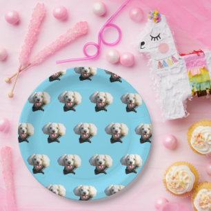 Puppy Dog Custom Photo Pattern Paper Plates