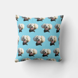 Puppy Dog Custom Photo Pattern Throw Pillow