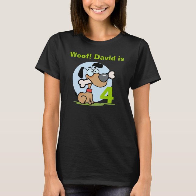 Puppy Dog Customizable Birthday T-shirt (Front)
